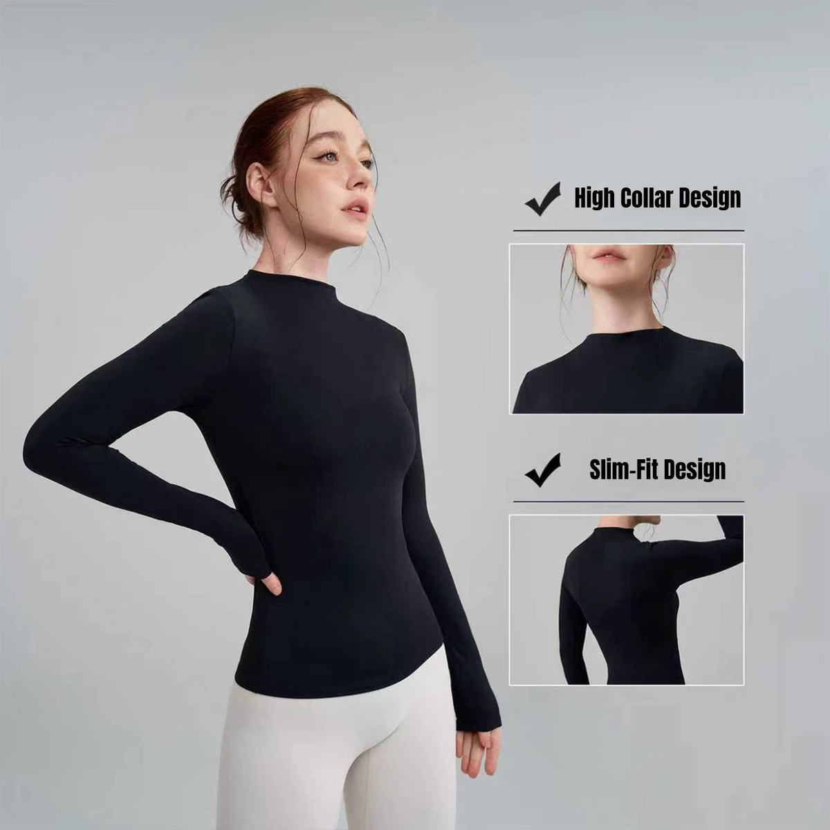 Custom High Quality Women's Casual Long Sleeve Yoga T-Shirts Running Pilates Workout Lightweight Comfortable Breathable Gym Top