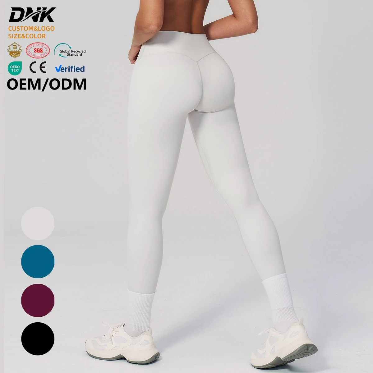 FCK2551-1 High-Waist Scrunch Butt Yoga Pants Tight-Fitting Hip-Lifting Fitness Leggings Ribbed Bound Feet Quick Drying Gym Pants