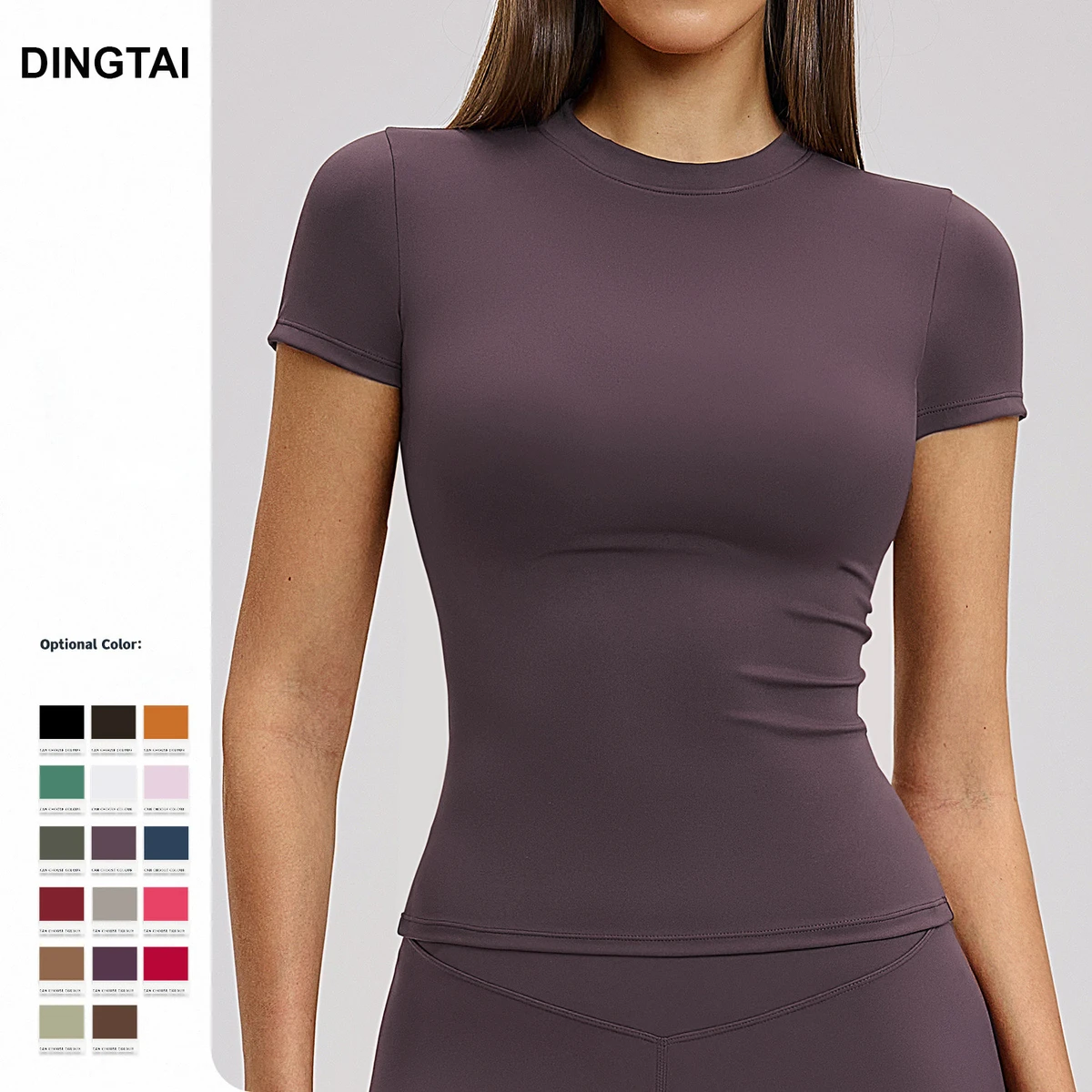 Custom High Quality Softness Sportswear Women Crewneck Short Sleeve Gym Tshirts Slim Fit Yoga T Shirts Sports Fitness Top