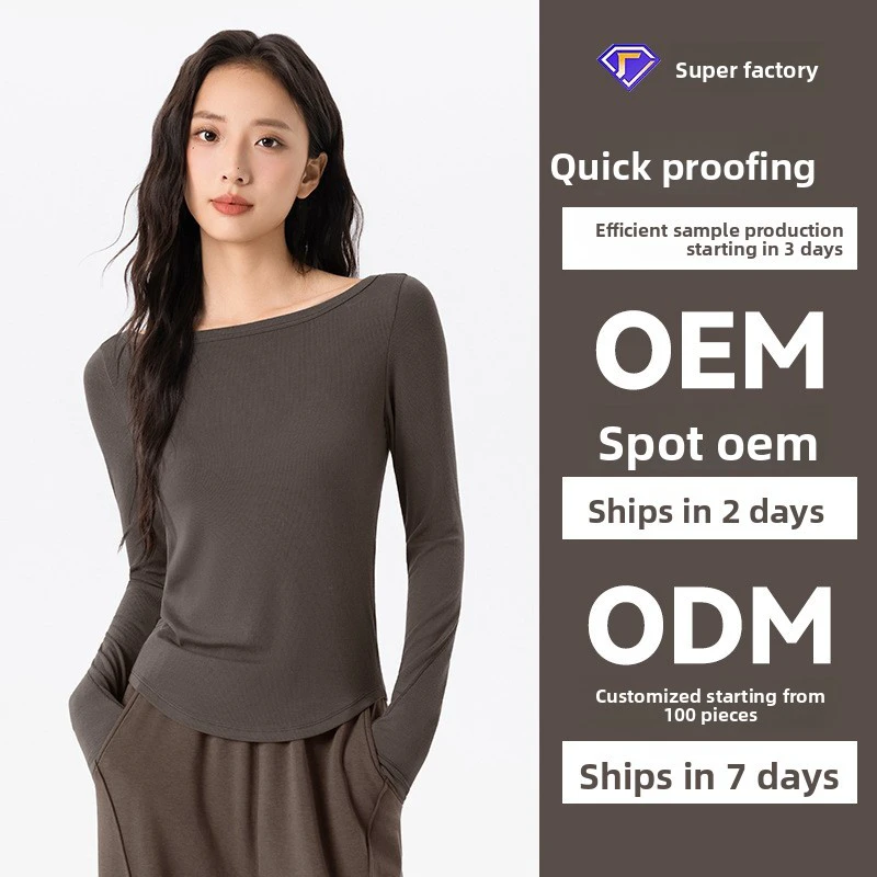 Custom Solid Simple Women's Yoga Top Sportswear Slim Fit Long Sleeve Soft Breathable for Fitness