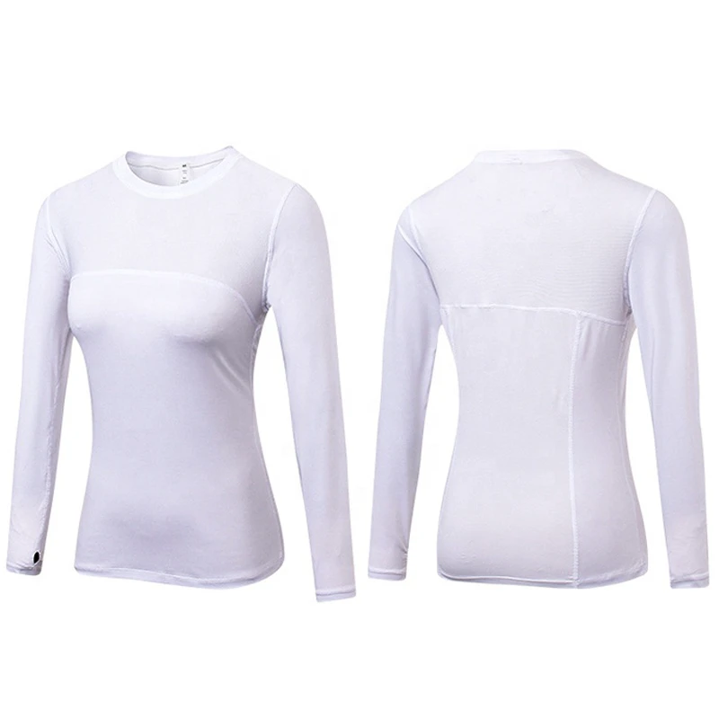 Splice Mesh Long Sleeve Women T Shirt Top Gym Fitness Sets Active Workout Quick Dry Compression Sports Running T-shirt for Women