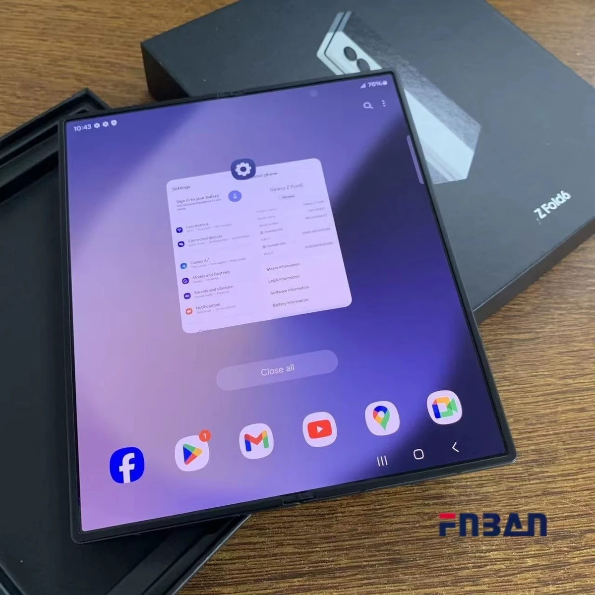 Original Mobile Phone Z Fold 6 5G Foldable Smartphone Z Fold 6 12+256GB/ 12+512GB with Sealed Box and Accessories