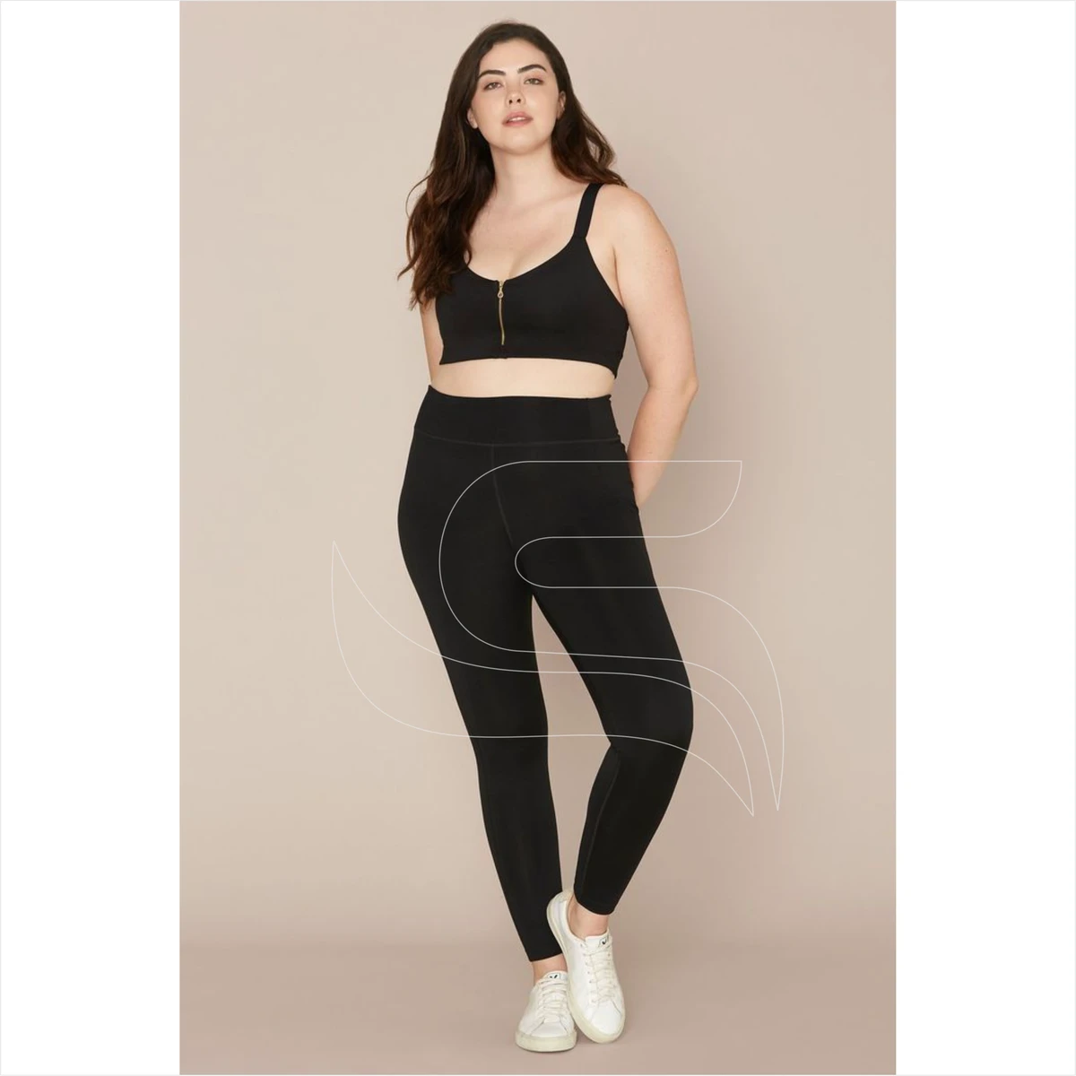 Fashionable Black Plus Size Leggings Sportswear Leggings for Womens with OEM Service