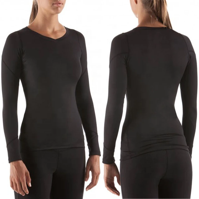 Women's Lightweight Compression Long Sleeve Base Layer Solid Pattern Anti-Bacterial Anti-Static Breathable Anti-UV Eco-Friendly