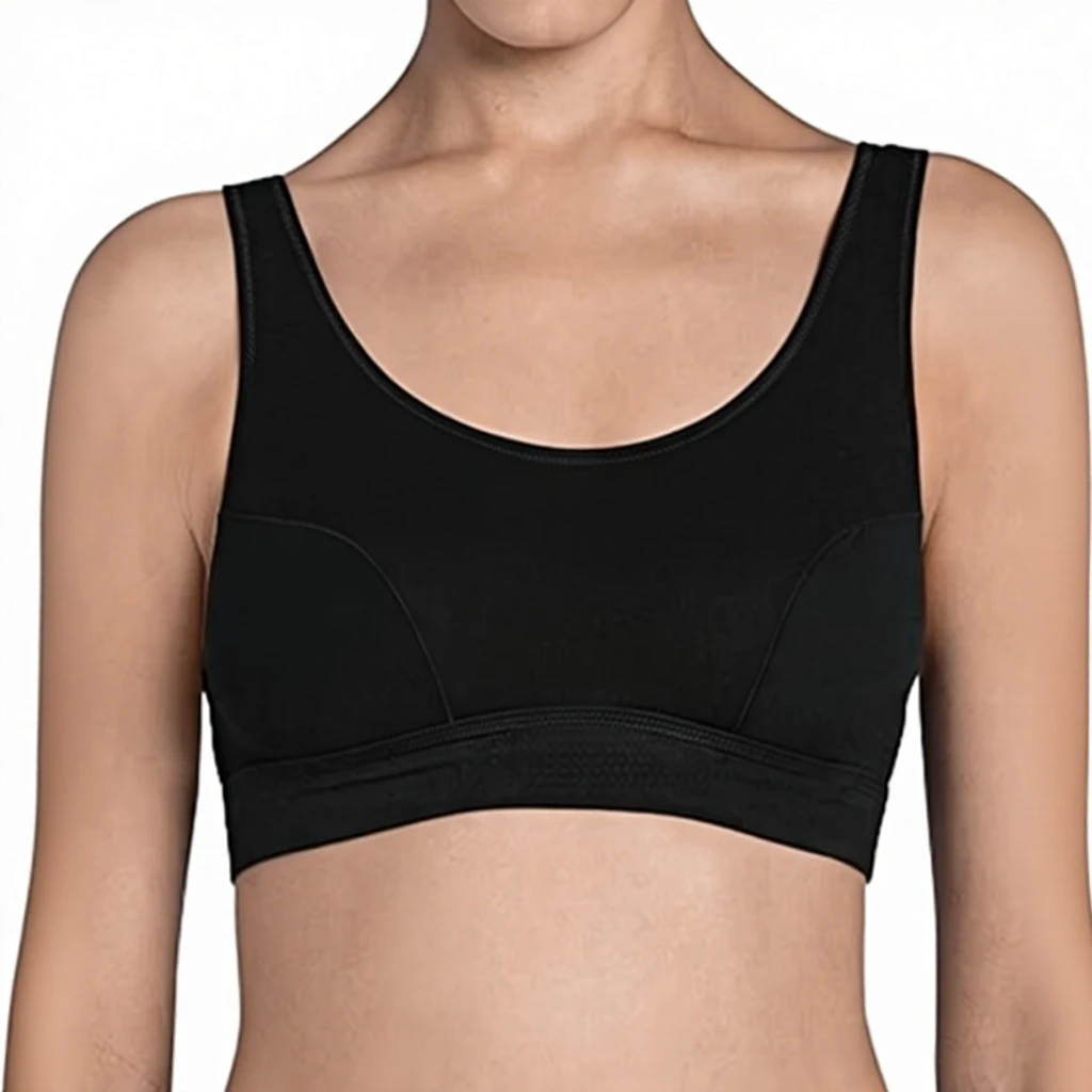 HAGO Factory Supply Plaid Pattern Modal/Cotton Breathable I-Shaped Push-Up Beauty Back Bra High Support Contrast Binding Sports