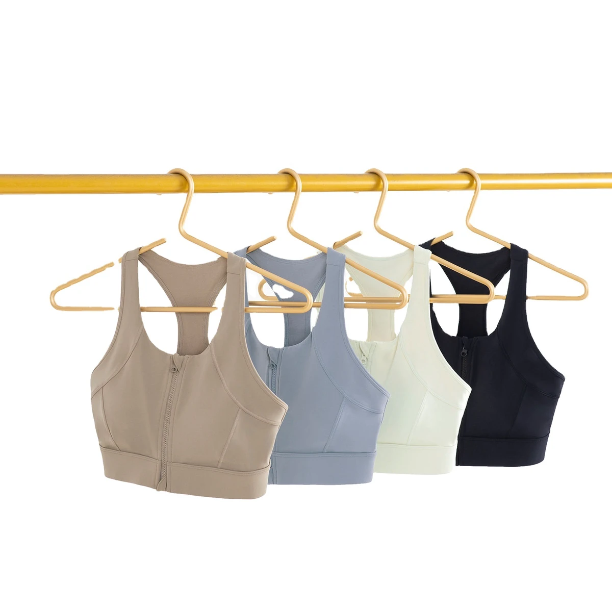 Girl Shockproof Vest Top Fitness Yoga Women Hot Sexy Sport Tube Front Zipper Sports Bra ZR Brand Nylon Spandex Customized Color