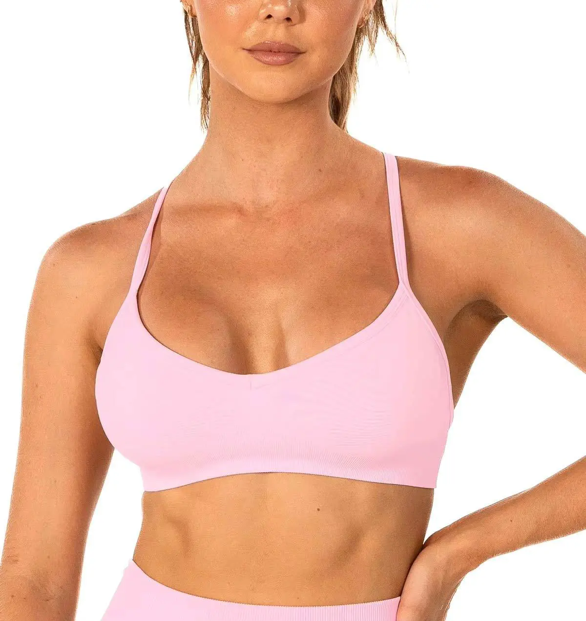 New Design Women Custom High Quality Breathable Ftiness Gym Wear Workout Yoga Bra Cross Back Seamless Sports Bra