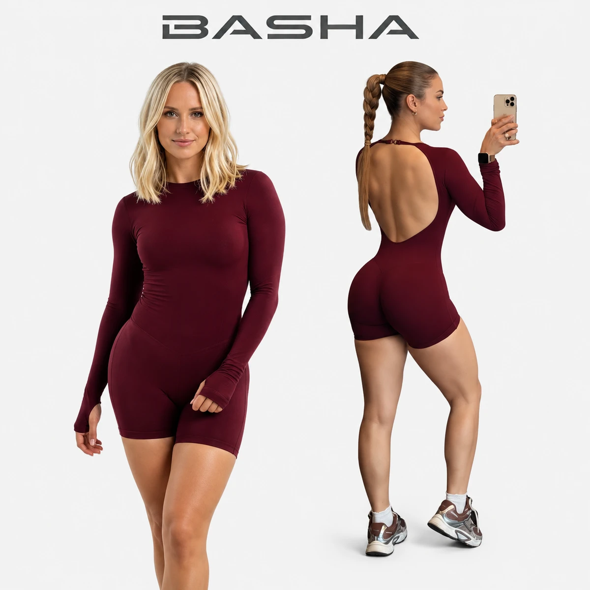 BASHAsports Women Seamless Long Sleeve Yoga Top Compression Quick Dry Gym Running Workout Activewear Plus Size