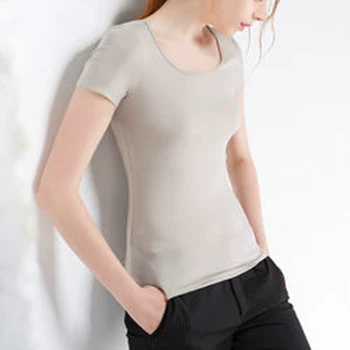 Wholesale Fashion Breathable Round Neck Short Sleeve T-shirts Sports Gym Yoga Ladies Slim Fit Crop Tops