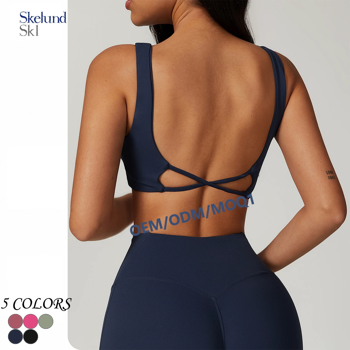 Customized Wholesale High Quality Women's Sports Bra Adjustable Spaghetti Strap Sexy Backless Yoga Padded Bra Workout Crop Tops