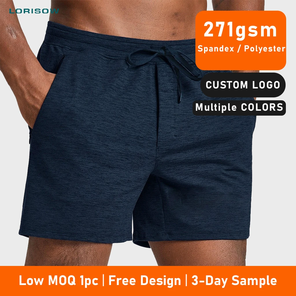 LORISOW 271g Heavyweight Spandex Polyester Men's Sport Casual Shorts Quick-Dry Breathable Plus Size Custom Logo