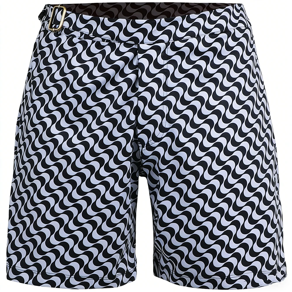 Customised Print Quick Drying Recycled Ocean Plastic Four-way Stretch Fabric Inner Mesh Lining Men's Swim Short Board Short