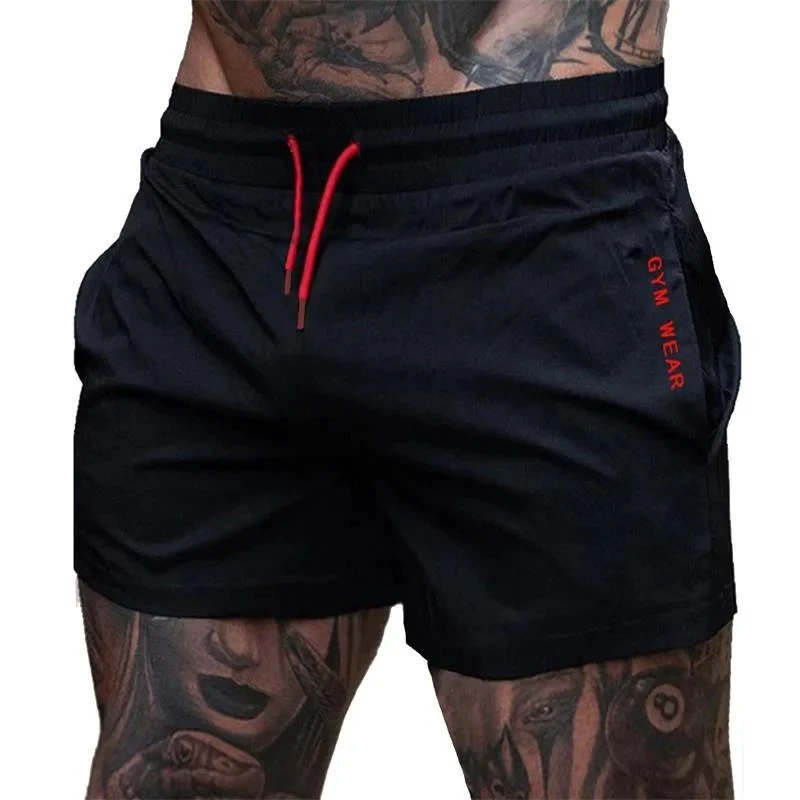 Summer Gym Fitness Men's Casual High Waist Drawstring Knitted Shorts Breathable Windproof Marathon Running Training