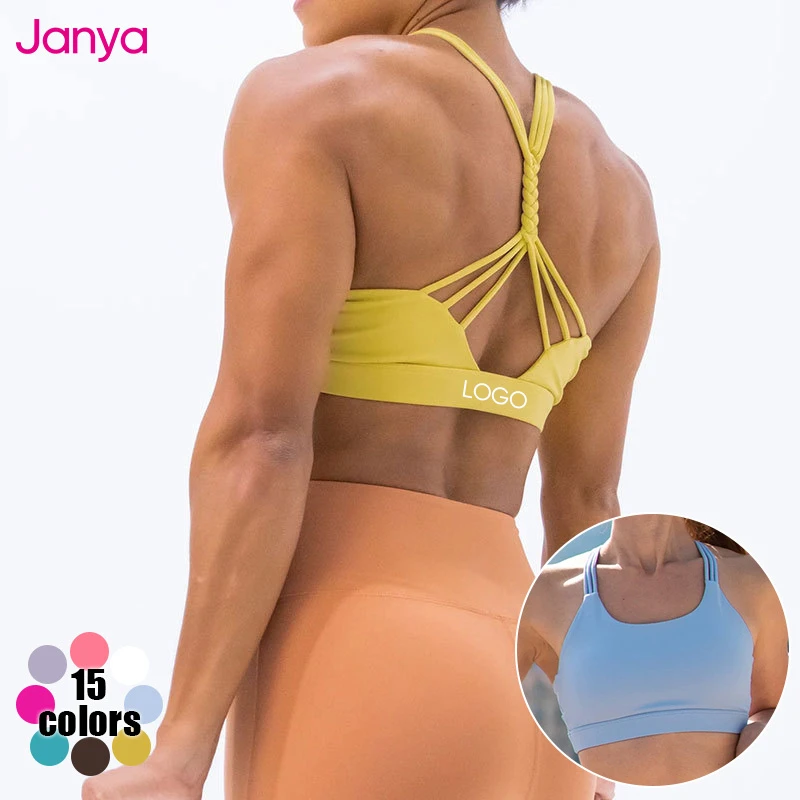 Janya Wholesale Women's Sports Bras Breathable Backless Workout Running Underwear High Impact Shockproof Gym Fitness Yoga Bra