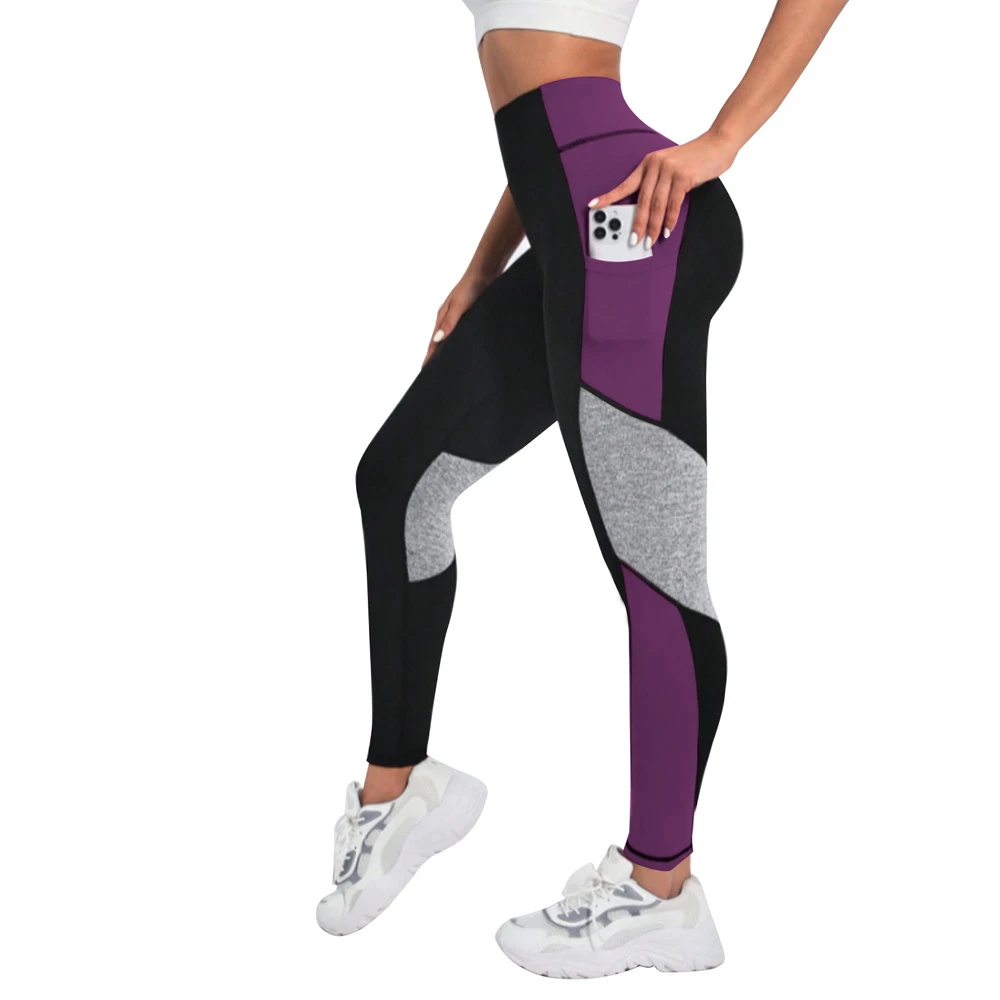 WOMEN'S SPORTSWEAR CLOTHING CONTRAST COLOR HIGH WAIST YOGA PANTS LEGGINGS GYM FITNESS BUTT LIFT LEGGINGS YOGA PANTS