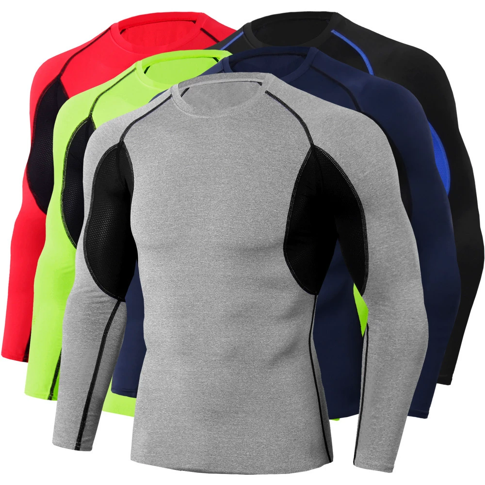 Tight Fitness Sports Jersey Top for Gym Jogging Yoga Exercise-Breathable Active Workout Tops for Men Body Building