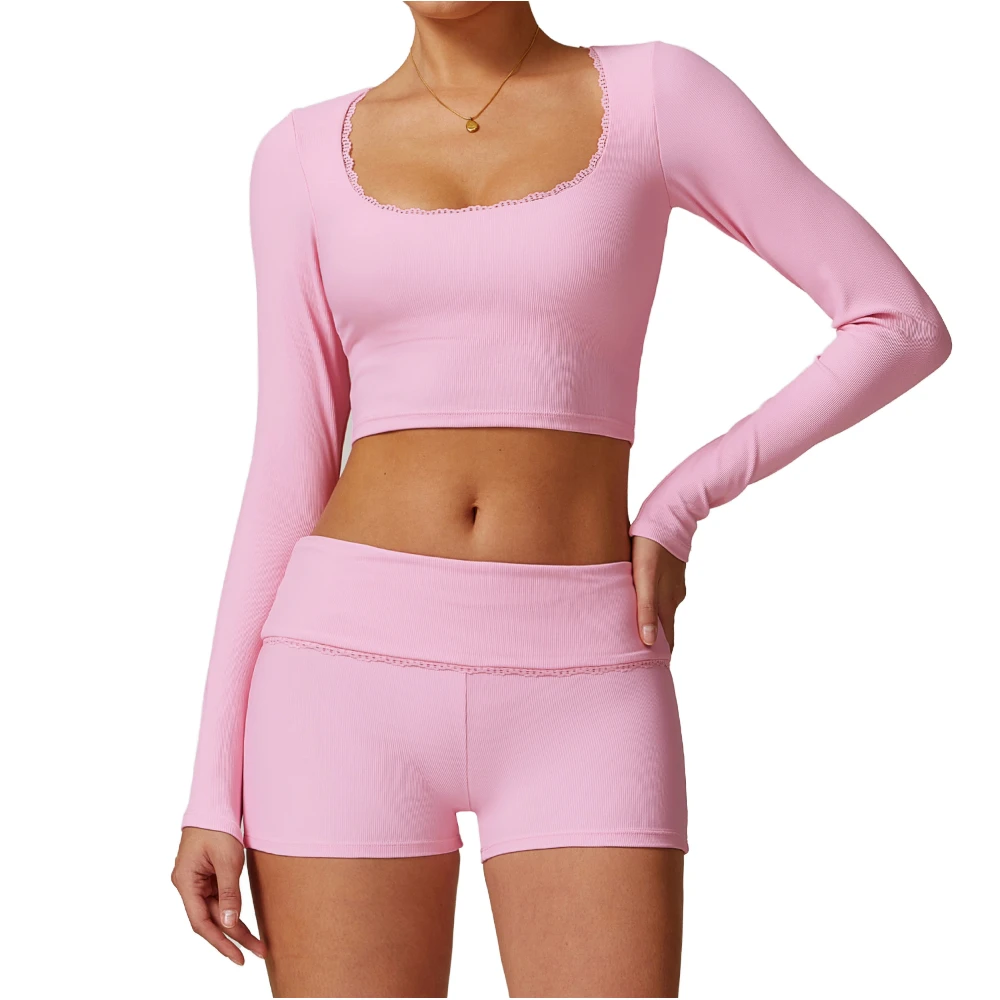 Wholesale Breathable Quick-Dry Skin-Friendly Elastic Long Sleeve Yoga Top Seamless Fitness Workout Women's Yoga Top