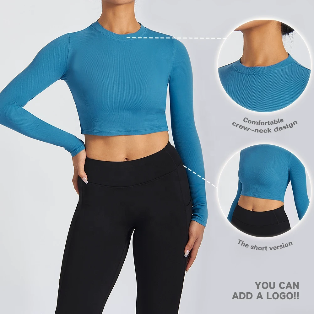 JIEJIN Just Arrival Ladies Yoga Apparel Anti Odour Breathable Quick Dry Fitness Running Compression Long Sleeves T Shirts