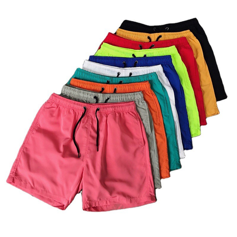 Summer Men's Casual Sports Loose Quick Drying 15 Colors Solid Beach Shorts