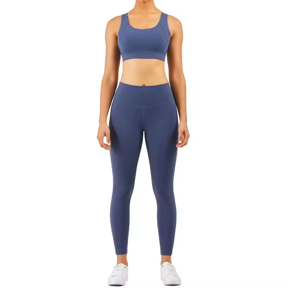 Wholesale Fitness Yoga Wear Women's Short Tops Breathable Eco-Friendly Quick Dry Yoga Sets Leggings Bra Sets