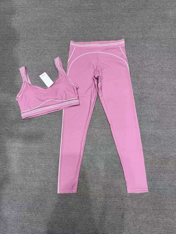 Ready-to-Ship Womens Sports Sleeveless Bra Top Training Booty-Lifting Yoga Wear Fashion Two-Piece Yoga Legging Pant Set for Girl