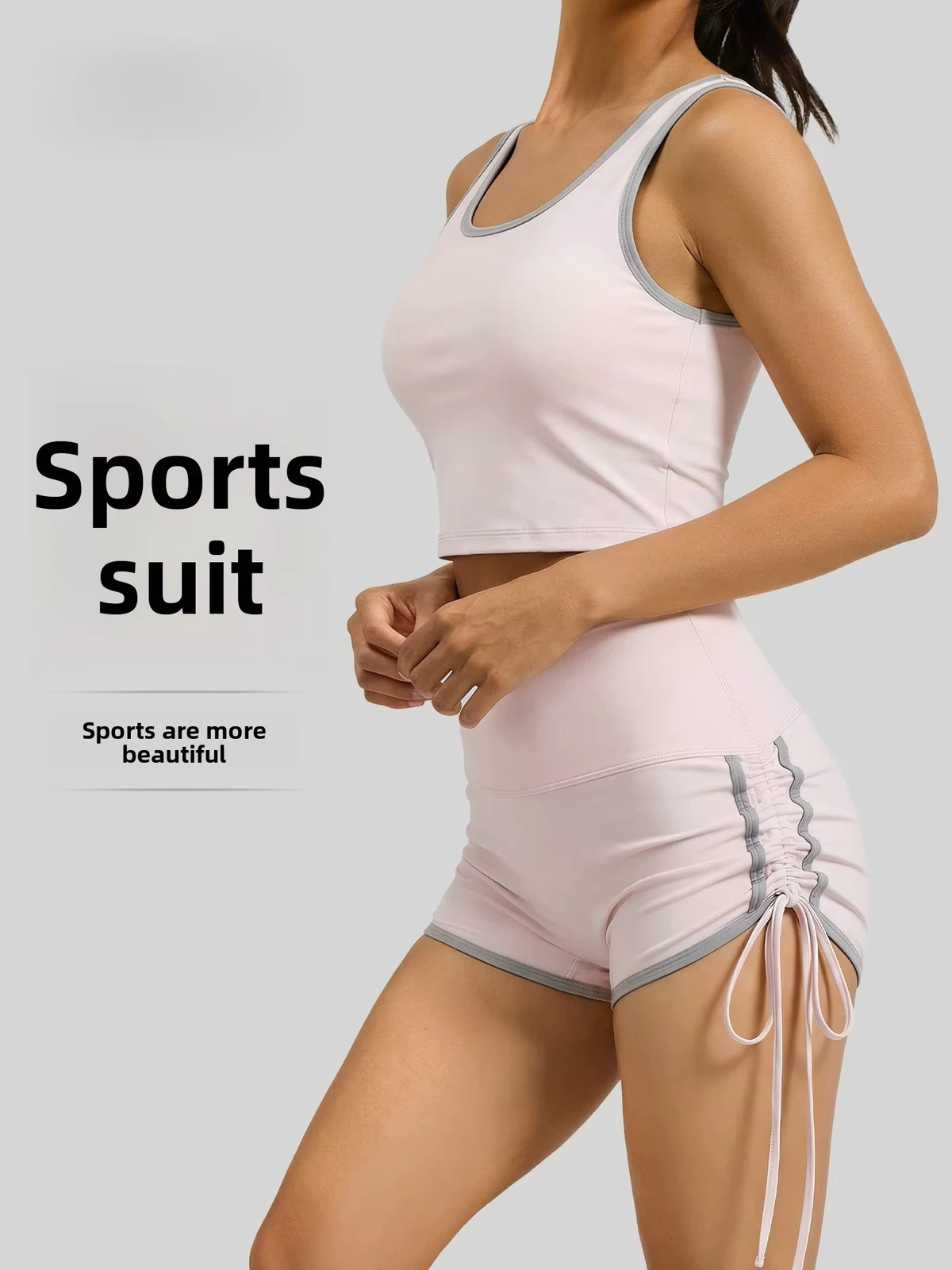 2026 New Seamless Spandex/Polyester Sports Suit Chest Pads High-intensity Support Spaghetti Strap Fitness Yoga Clothes