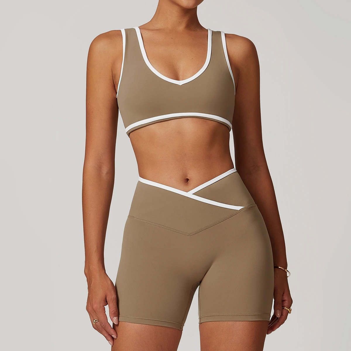 Custom High Quality Cross Waist Sports Yoga Clothes Suit Sportswear Gym Running Fitness Activewear Women Yoga Set