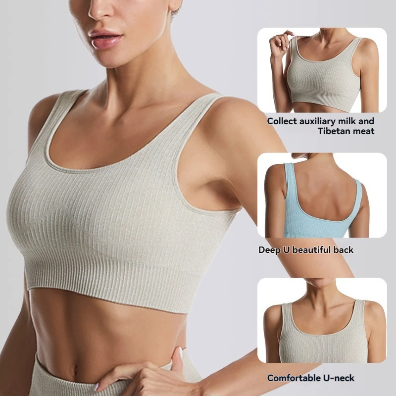 Women's Ribbed Seamless Crop Tank Top, Breathable Knit Workout Yoga Sleeveless Top, Black Coffee Beige