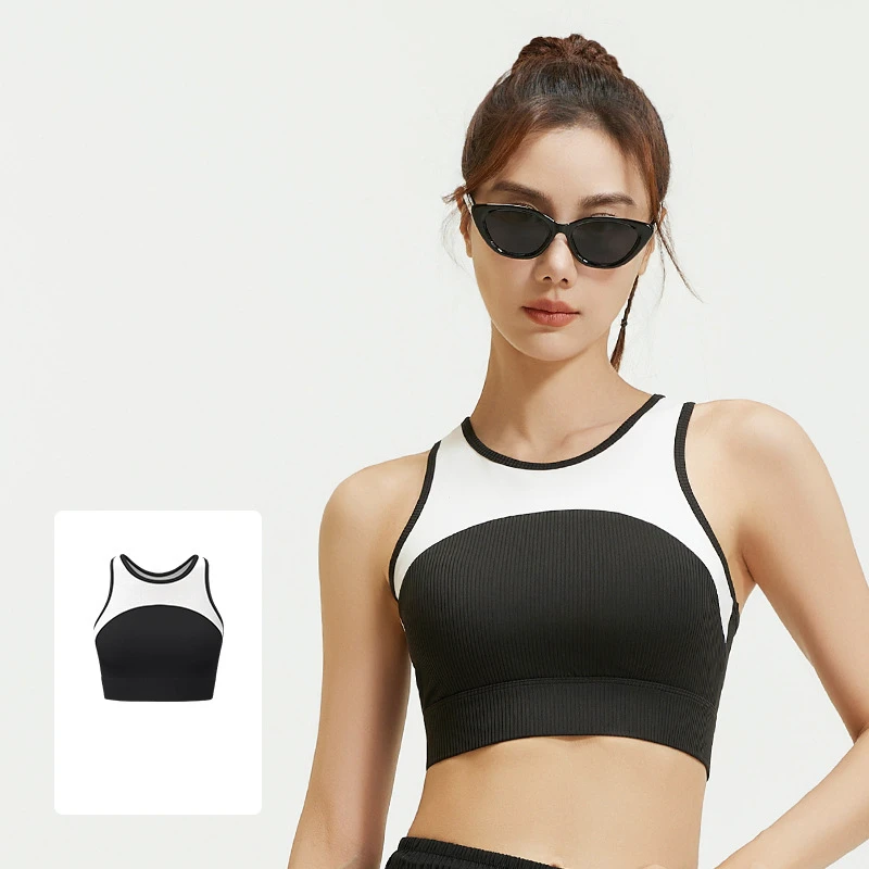 Free Design I-shaped Stylish Yoga Vest Active Wear Korean Custom Gym Sports Fitness Bra for Women