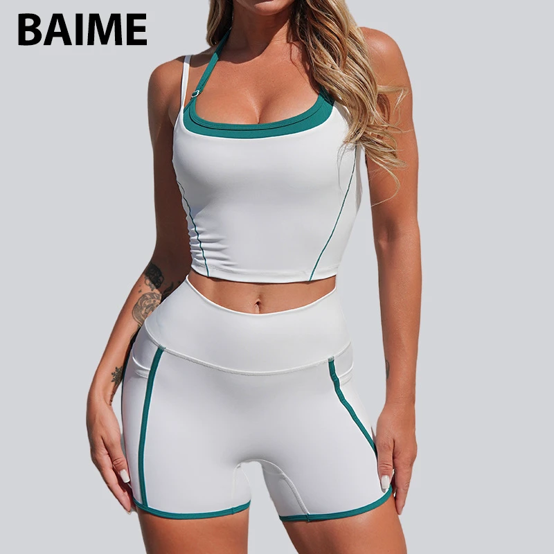 Quick Dry Plus Size Solid Yoga Tank Top & Leggings 2-Piece Set Cost Effective