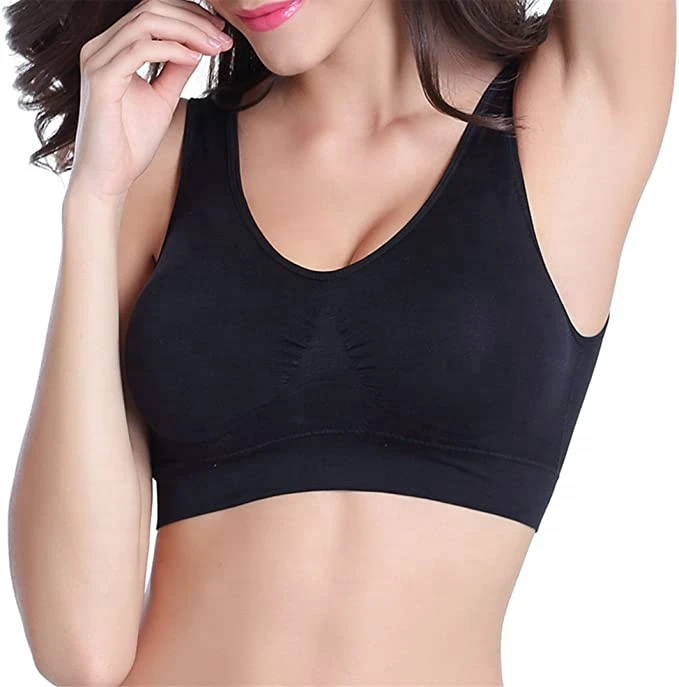 Black Women High Quality Sexy Yoga Bra and Sleeping Bra