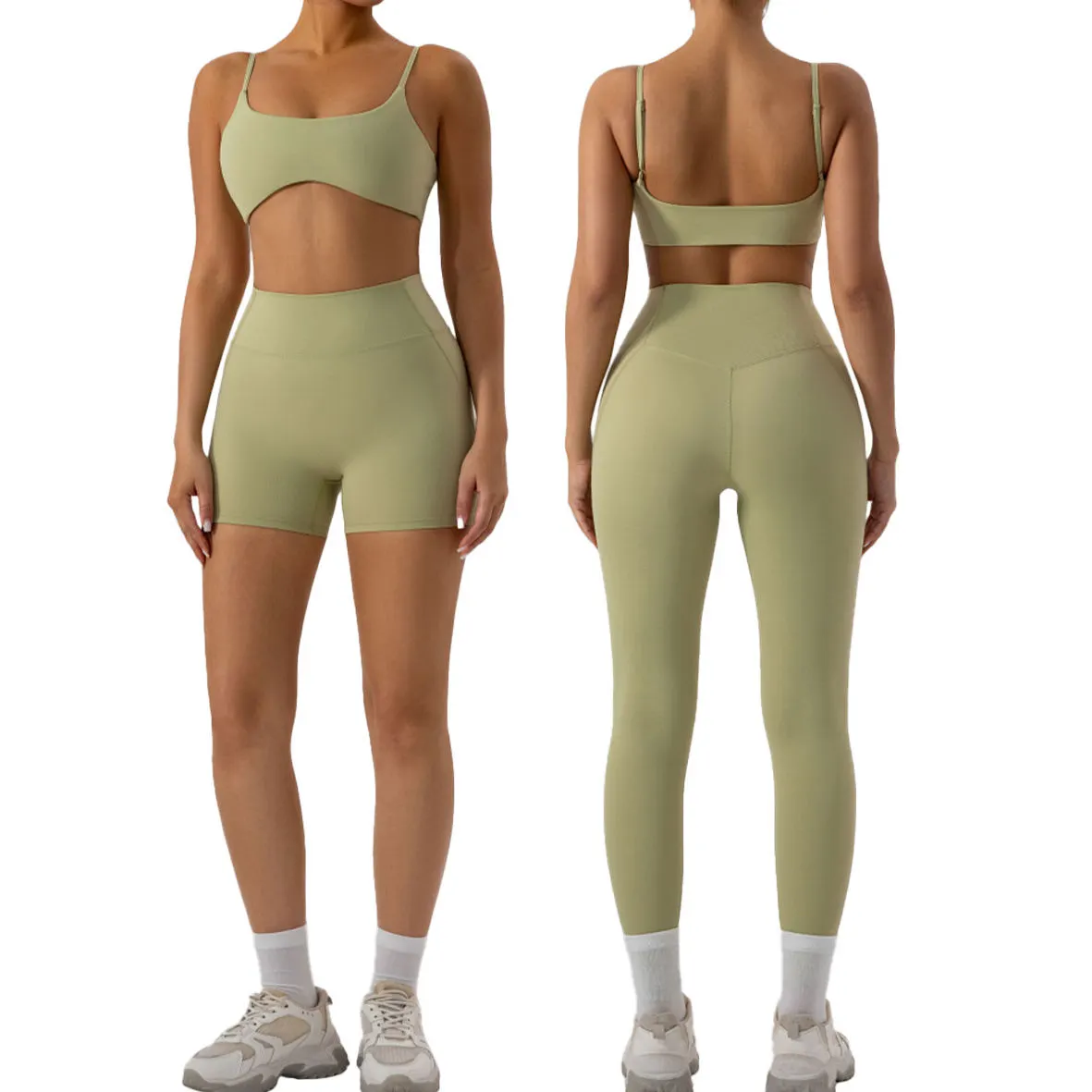 Women 7 Piece Sports Fitness Sets High Waist Quick Drying Yoga Top Leggings Anti-Bacterial Breathable Gym Sets