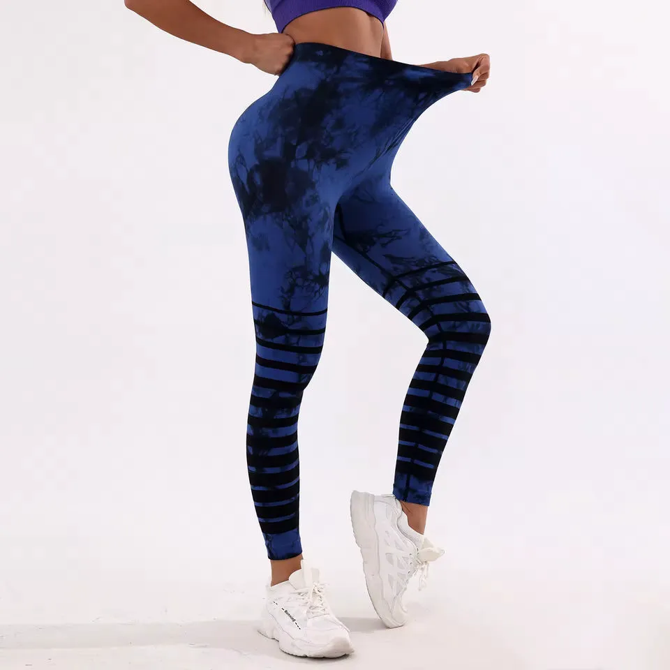 Custom Logo Plaid Simple High Waist for Yoga Leggings Breathable Eco-Friendly Full Length Gym Sports Fitness Pants Women