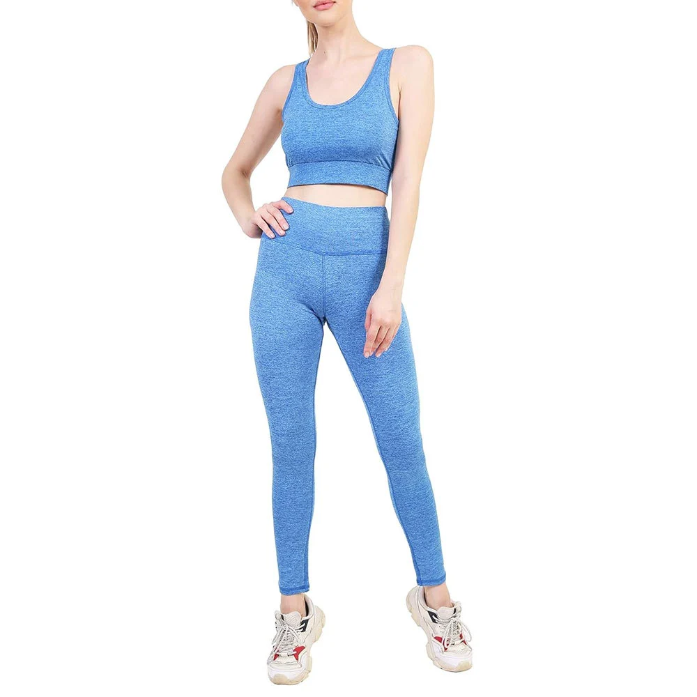 Women's Yoga Set Longline Bra & Crop Top Leggings Activewear Solid Spandex/Nylon Breathable Extended Fit Sportswear