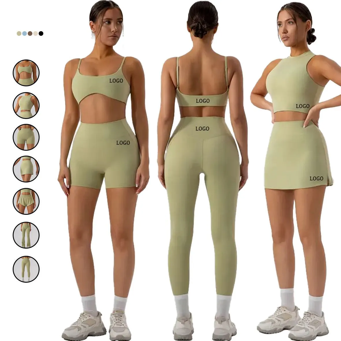 Women 7 Piece Sports Fitness Quick Drying Yoga Top Leggings Beautiful Back Womens Running Naked Tight-Fitting Gym Sets