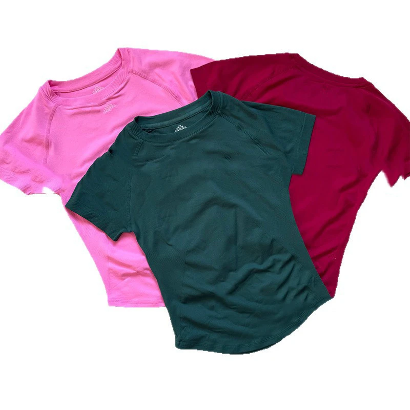 For Quick-drying Breathable for Yoga Clothes High Elastic Seamless Nine Quarter Sleeve T-shirt Running Sports Top