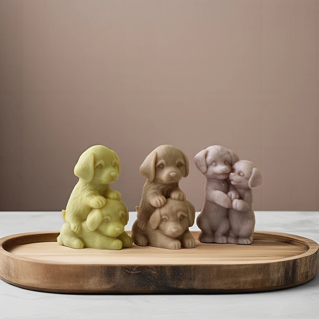 J10-294  Labrador Dog Silicone Mold Diy Stacking Puppy Aromatherapy Candle Plaster Ornament Abrasives