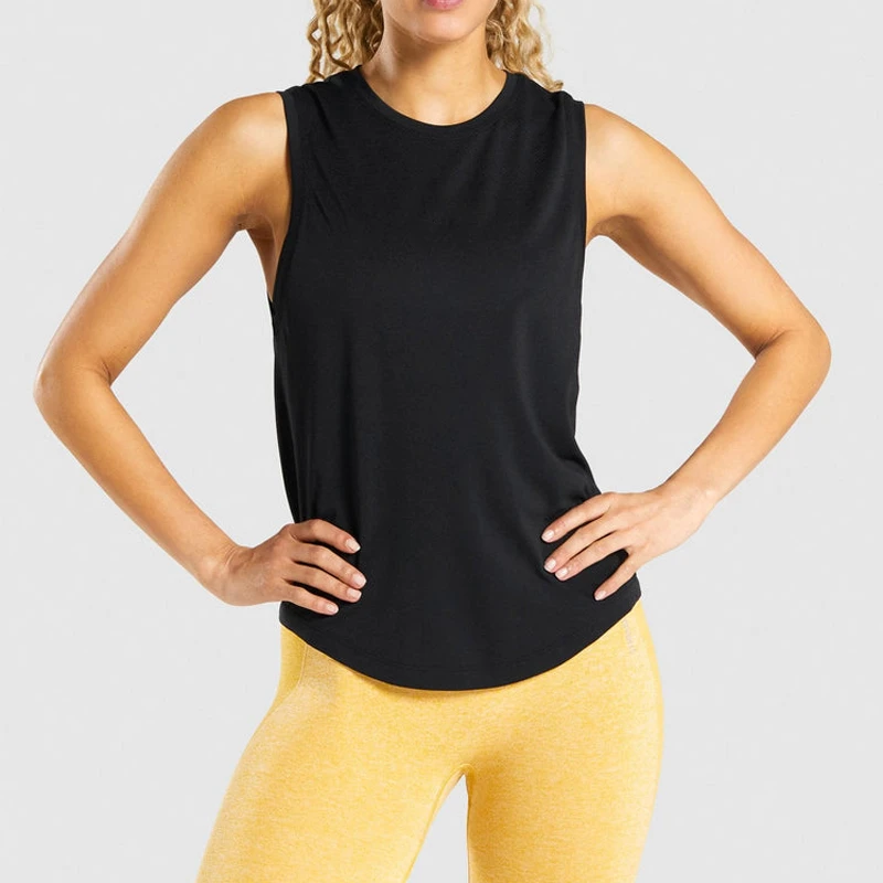 Factory Comfortable Basic Vest Sleeveless Custom Logo Fitness Workout Gym Sports Yoga Women Tank Top