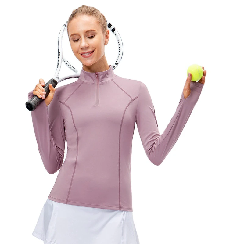 Custom Women's Autumn Winter Slim-Fit Sports Sweatshirt Quick-Drying Long-Sleeved Yoga Top for Fitness & Running