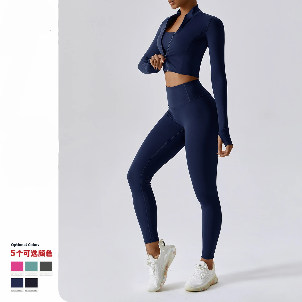 3 Pcs Set New Style Indoor Outdoor Sports Yoga Set Solid Color Hollow Comfortable Design Yoga Leggings Top Suit