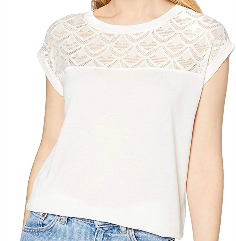 High Quality White Color Custom Women's Gym Tshirts Crewneck Short Sleeve Slim Fit Yoga Tops Soft Logo