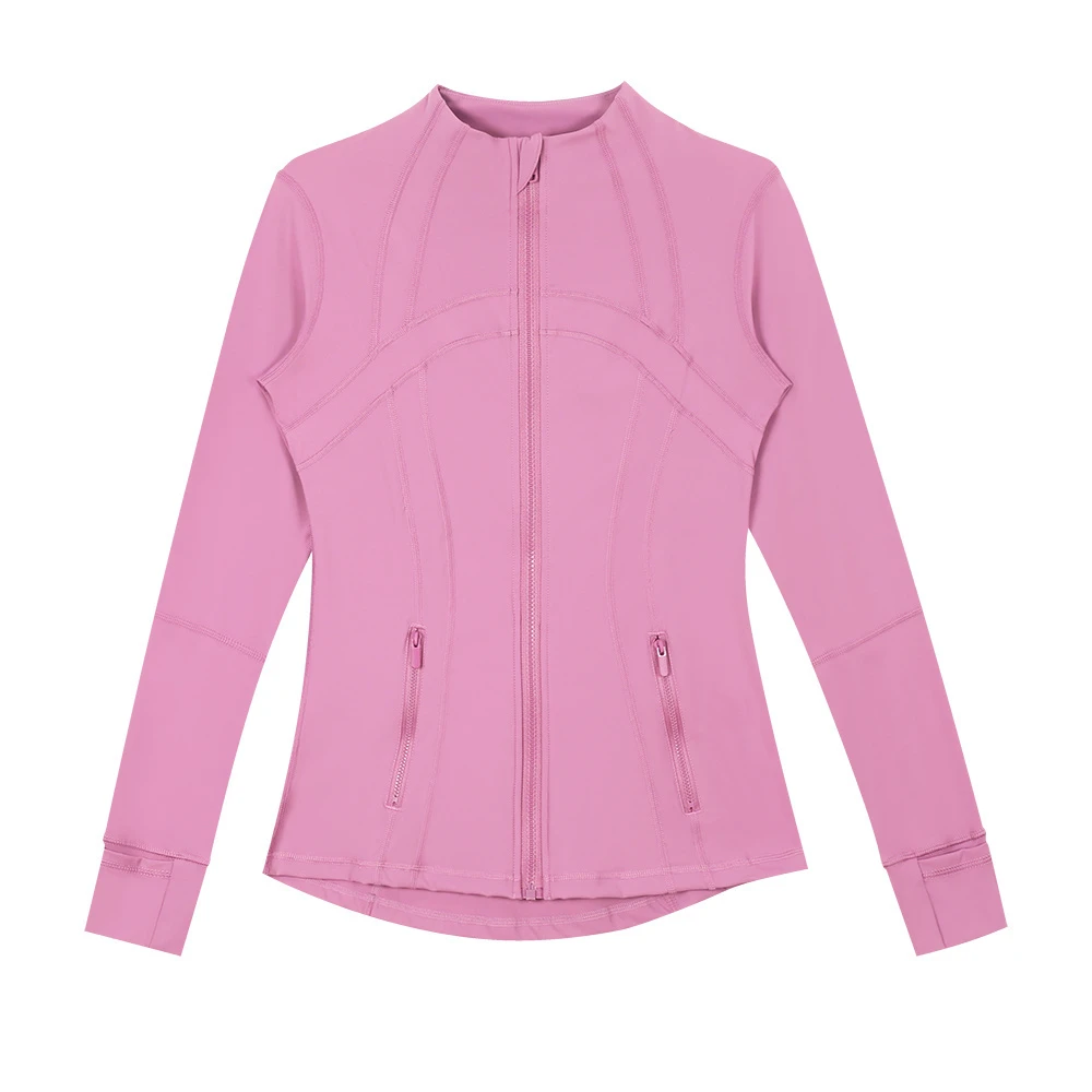 High Quality LLL Stand-collar Jackets for Women's 1.1 Clothing with Original Zipper and Logo Wholesale Long-sleeve Yoga Tops