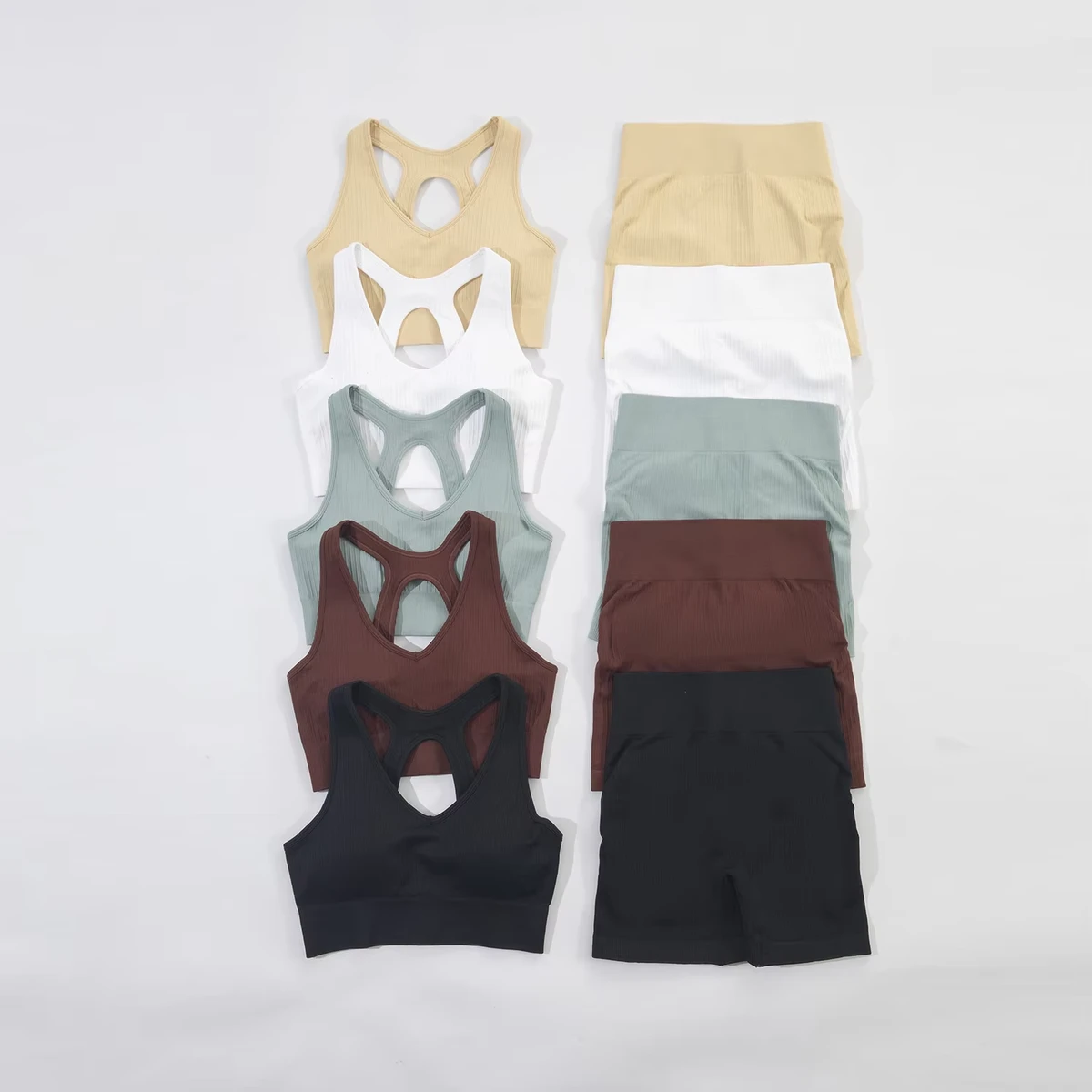 Sports Bra Running Sportswear Wholesale Fitness Yoga Wear 6PCS Seamless Workout Women Gym Sets Sports Bra Running Sportswear