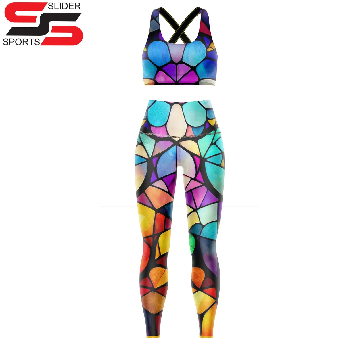 Stylish Women Yoga Set 2 Piece Sublimation Printed Yoga Set for Workout