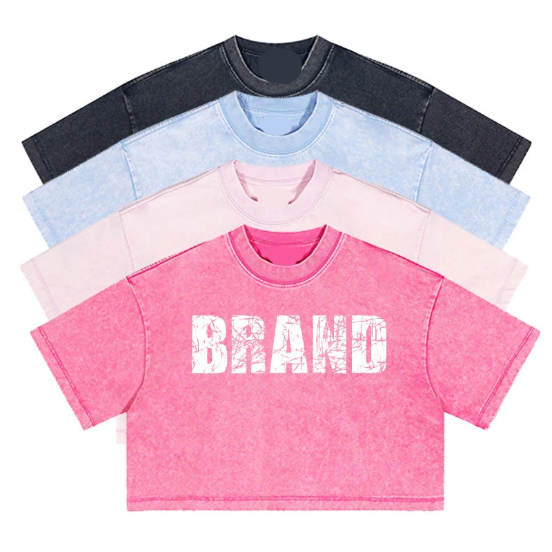 Custom Manufacturer Basic Y2K Blanks White Luxury Tshirts Cotton T-Shirt T Shirt Baby Tees Crop Tops for Women
