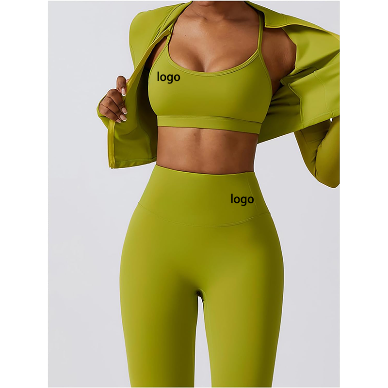 Solid Color Plus Size Women's Yoga Set 100% Cotton Sports Bra & Gym Pants Fitness Wear