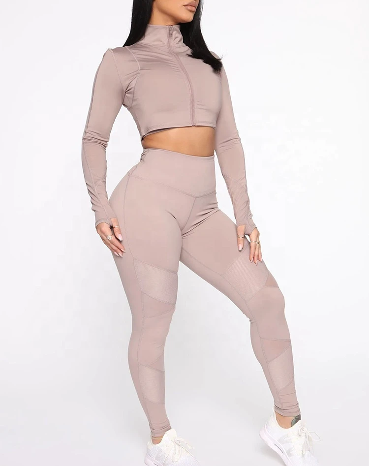 Women's Yoga Workout Set 3-Piece Seamless Breathable Four-Way Stretch Eco-Friendly Spandex/Nylon High Waist Anti-Bacterial