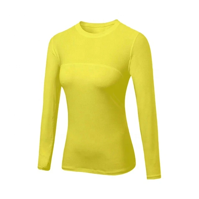 Women Elastic Compression Shirt T-shirt Top Base Layer Long Sleeve for Exercise Fitness Yoga Cross Training Running Quick Dry