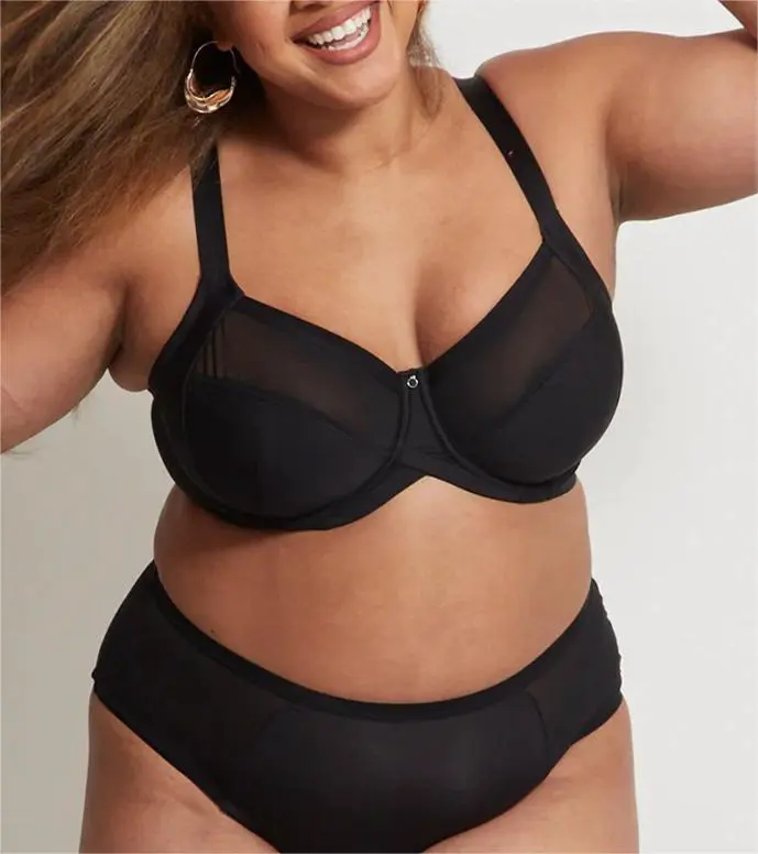 High Quality Bra & Brief Sets Plus Size Underwear Full Cup 34-42 DD E F G H I J K Lace Sexy Thin Bra