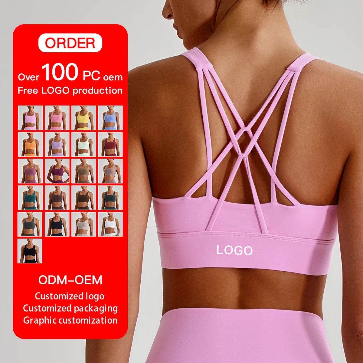 2026 New Style Thin Strap Cross Back Yoga Bra Breathable Quick-Drying Shock-Resistant Medium Support Four-Way Stretch for Yoga